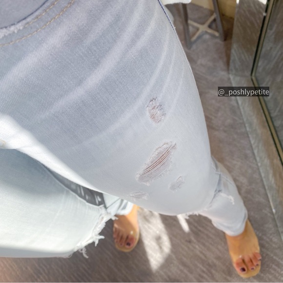 American Eagle light grey ripped  mid-rise jegging ankle - Picture 7 of 16